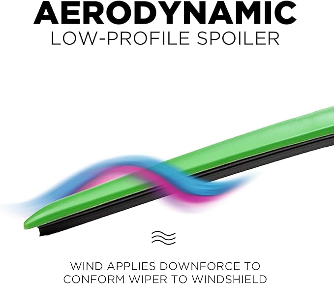 Clix Wipers - Jeep Wrangler & Gladiator (16"/16") Green Windshield Wiper Blades (All Wrangler & Gladiator Models), All-Weather Replacement Wipers-Set of 2, Includes Quick Connect Clips (1997-2025)