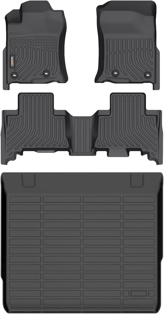 Binmotor-Floor Mats & Cargo Liner for Toyota 4Runner 2013-2024 (Only for 5 Seats), TPE Rubber Custom All Weather Car Mats Cargo Trunk Mat for Toyota 4Runner Accessories
