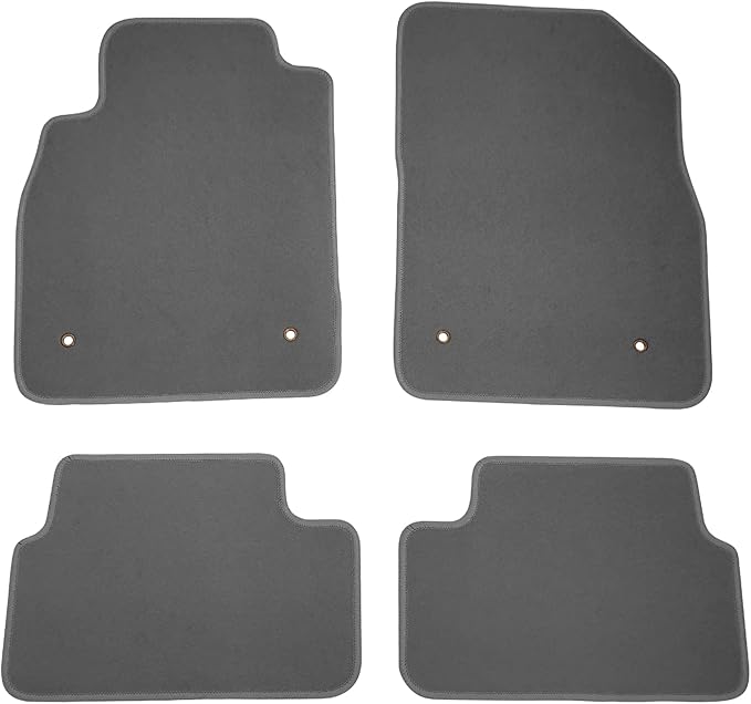 IKON MOTORSPORTS, Floor Mat Compatible with 2008-2015 Chevrolet Cruze, 2016 Cruze Limited, Factory Fitment Gray/Grey Nylon Front & Rear Car Floor Mats Liner Carpets Replacement 4PCS