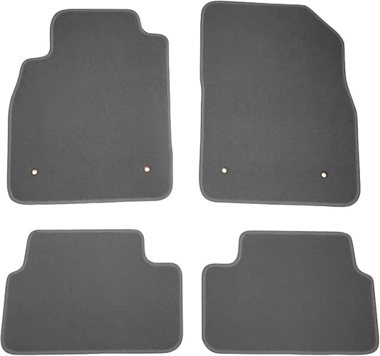 IKON MOTORSPORTS, Floor Mat Compatible with 2008-2015 Chevrolet Cruze, 2016 Cruze Limited, Factory Fitment Gray/Grey Nylon Front & Rear Car Floor Mats Liner Carpets Replacement 4PCS