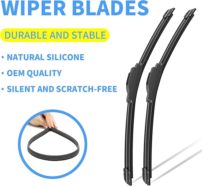 Gavimnal® 19"+19" Silicone Wiper Blades Replacement For Jeep Liberty 2002-2012/Toyota Sequoia 2001-2007/Tundra 2000-2006,All-Season Front Windshield Wiper Blades(Set of 2)