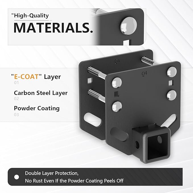 RV Bumper 2" Trailer Hitch Receiver Fits 2 inch to 4 inch Rear Bumper Beams, 3500 LBS Capacity Upgrade Tow Towing Hitch Adapter Openning for Cargo Carrier Bike Racks Ball Mounts RV Tire Carrier