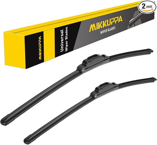 MIKKUPPA 24"+16" Windshield Wipers Blades Replacement for 2005-2015 Hyundai Tucson, 2008-2011 Suburu Impreza, 2007-2008 Honda Fit, 2005-2008 Acura TSX, U/J HOOK All Season Wiper Blades(Pack of 2)