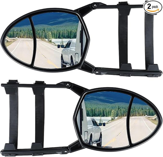 Clamp On Tow Mirrors, Mirror Extenders For Towing,Universal Towing Mirror Fit Most Vehicle Car Truck, 2pcs