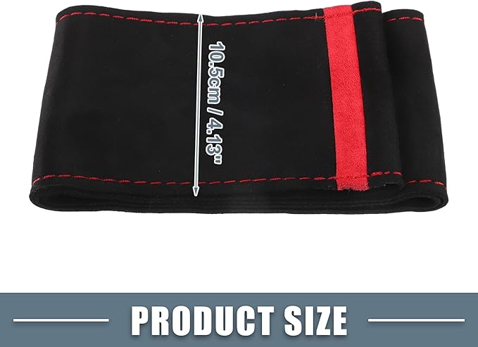 Car Hand Sewn DIY Steering Wheel Cover Breathable Comfortable 32-35cm Stitch on Wrap Cover Suede Red Black Stitches Red