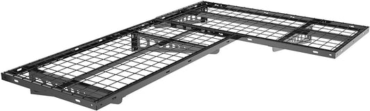 FLEXIMOUNTS 2 Pack 2x4ft Corner Wall Shelving Garage Storage Rack, 24x48 inch Floating Shelves, 440lbs Total Weight Capacity, Black