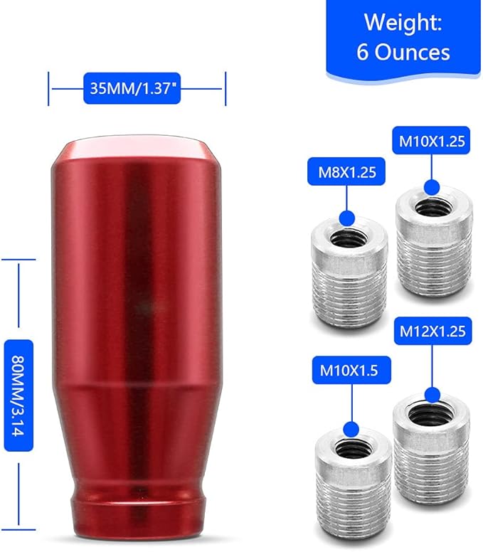 (Red) Weighted Manual Universal Automatic Gear Shifter Shift Knobs Compatible with Manual Cars Most Automatic Cars