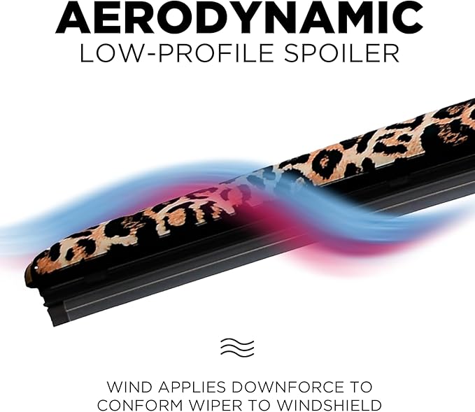 Clix Wipers - Jeep Wrangler & Gladiator (16"/16") Leapord Print Windshield Wiper Blades (All Wrangler & Gladiator Models), All-Weather Replacement Wipers-Set of 2, Includes Quick Clips (1997-2025)