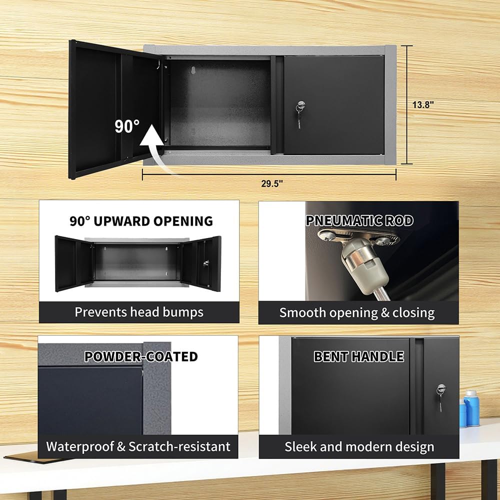 JZD Storage Cabinet Set, Pro Tool Organization System for Garage, No Wall Mounting Needed, for Basement Automotive Repair Shop