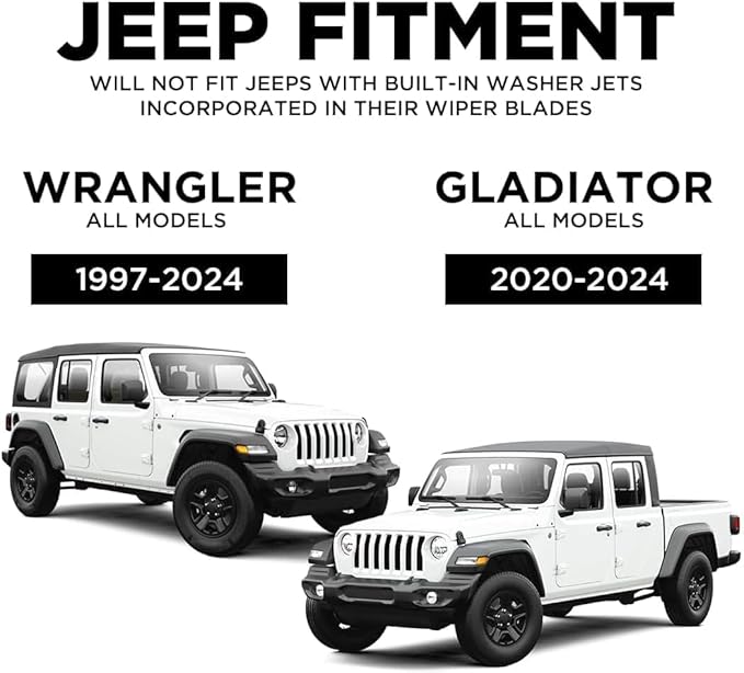 Clix Wipers - Jeep Wrangler & Gladiator (16"/16") Teal Windshield Wiper Blades (All Wrangler & Gladiator Models), All-Weather Replacement Wipers-Set of 2, Includes Quick Connect Clips (1997-2025)