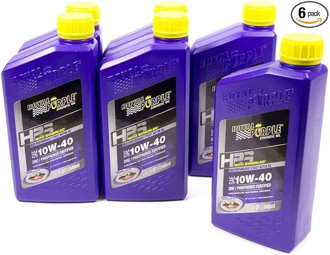 Royal Purple (36140-6PK HPS 10W-40 Synthetic Motor Oil with Synerlec Additive Technology - 1 Quart, (Case of 6)