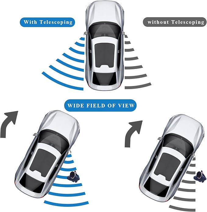 Towing Mirror Left & Right Pair For 99-07 F250/F350/F450/F550 Super Duty,01-05 Excursion,Power Heated,Smoke Signal Light,Arrow Lamp,Driver Passenger Side Lh Rh Replacement