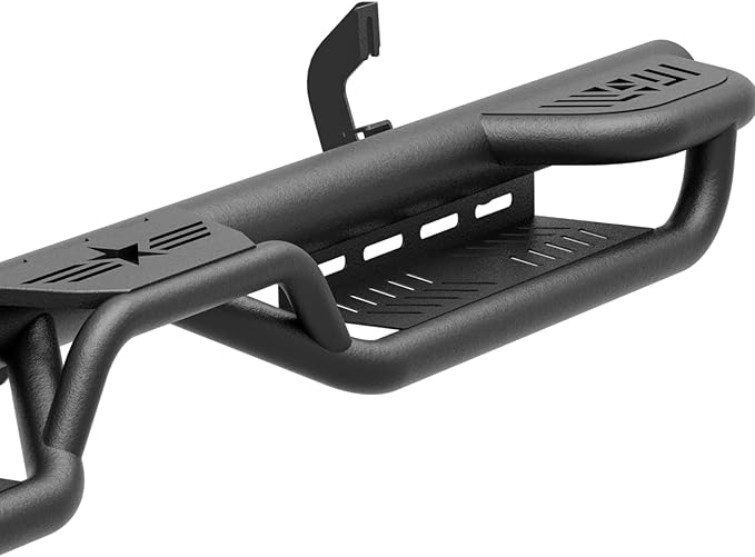 Three Raised Step Double Cab Running Boards Compatible with 2007-2018 Chevrolet Silverado & GMC Sierra 1500, 2007-2019 Chevy Silverado & GMC Sierra 2500 3500 HD Extended Cab Side Step Nerf Bar