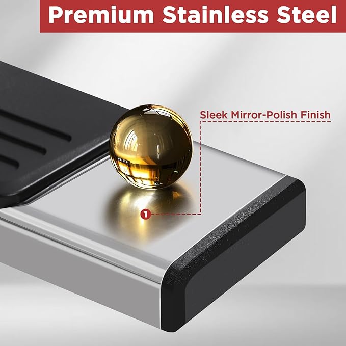 6" Running Boards Compatible with 2020-2025 Chevy Silverado 2500HD 3500HD Crew Cab Mirror Stainless Steel Side Steps Nerf Bars