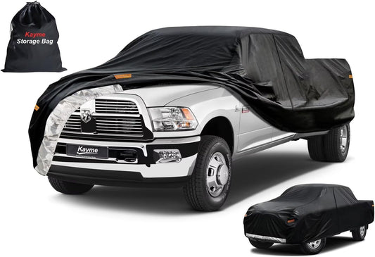 Kayme Truck Cover Custom Fit Dodge Ram 2500/3500(1994-2025) Extended/Quad/Regular SB. Full Exterior Heavy Duty Outdoor Pickup Truck Car Cover Waterproof All Weather.Car Tarp Wind Sun Dust Protection.