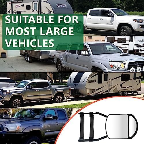 Towing Mirrors, Mirror Extensions For Towing, 360 Degree Rotation Clip-on Dual View Tow Mirrors for Vehicle Car Truck Trailer, 2pcs