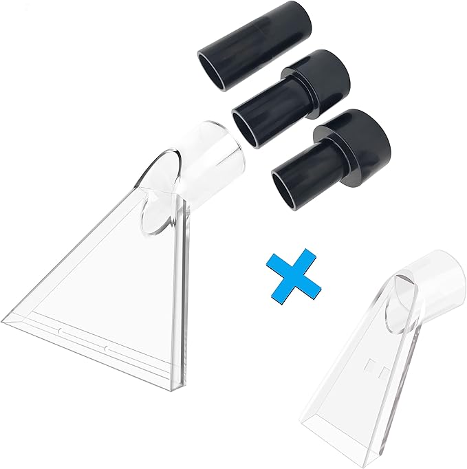 Happy Tree Universal Fits All Shop Vacs with 2-1/2"& 1-7/8" & 1-1/4" Adapters Large 7-1/2"& Small 3-1/2" Clear Head for Upholstery/Carpet Cleaning, Shop Vac Extractor Attachment
