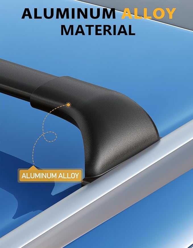 Tuyoung 220lbs Roof Racks Cross Bars Compatible with Chevrolet Chevy Bolt EUV 2017-2025 Bolt-EUV, Heavy Duty Aluminum Crossbar Roof Rail Cargo Carrier Rooftop Car Black Accessories