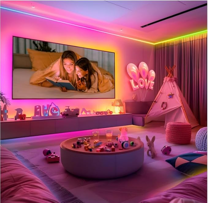 165 ft IC+RGB,Led Lights for Bedroom,Music Sync Color Changing,with Remote App Control Strip Lights for Room Home Kitchen Decor Party