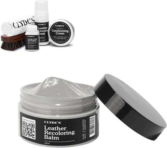 Clyde's™ 4-Step Leather Recoloring Kit | Includes Brush and Lint-Free Towels | Cleans, Restores, and Protects Your Leather