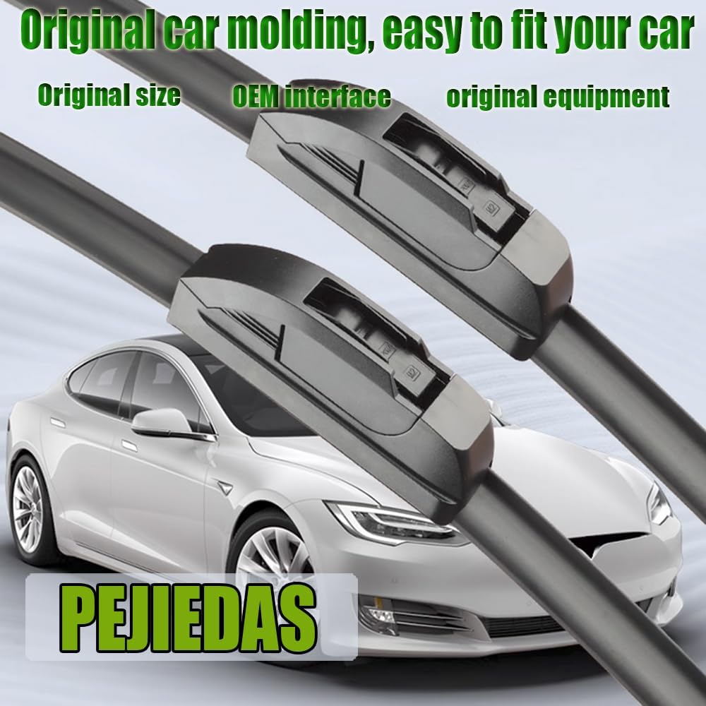 OEM Quality Front Wiper Blades, Replacement for Jeep Grand Cherokee 2018-2011/Honda Pilot 2015-2009/Toyota Tacoma 2016-2005,OE Original Style (22 Inch + 21 Inch Front Wiper Blades)