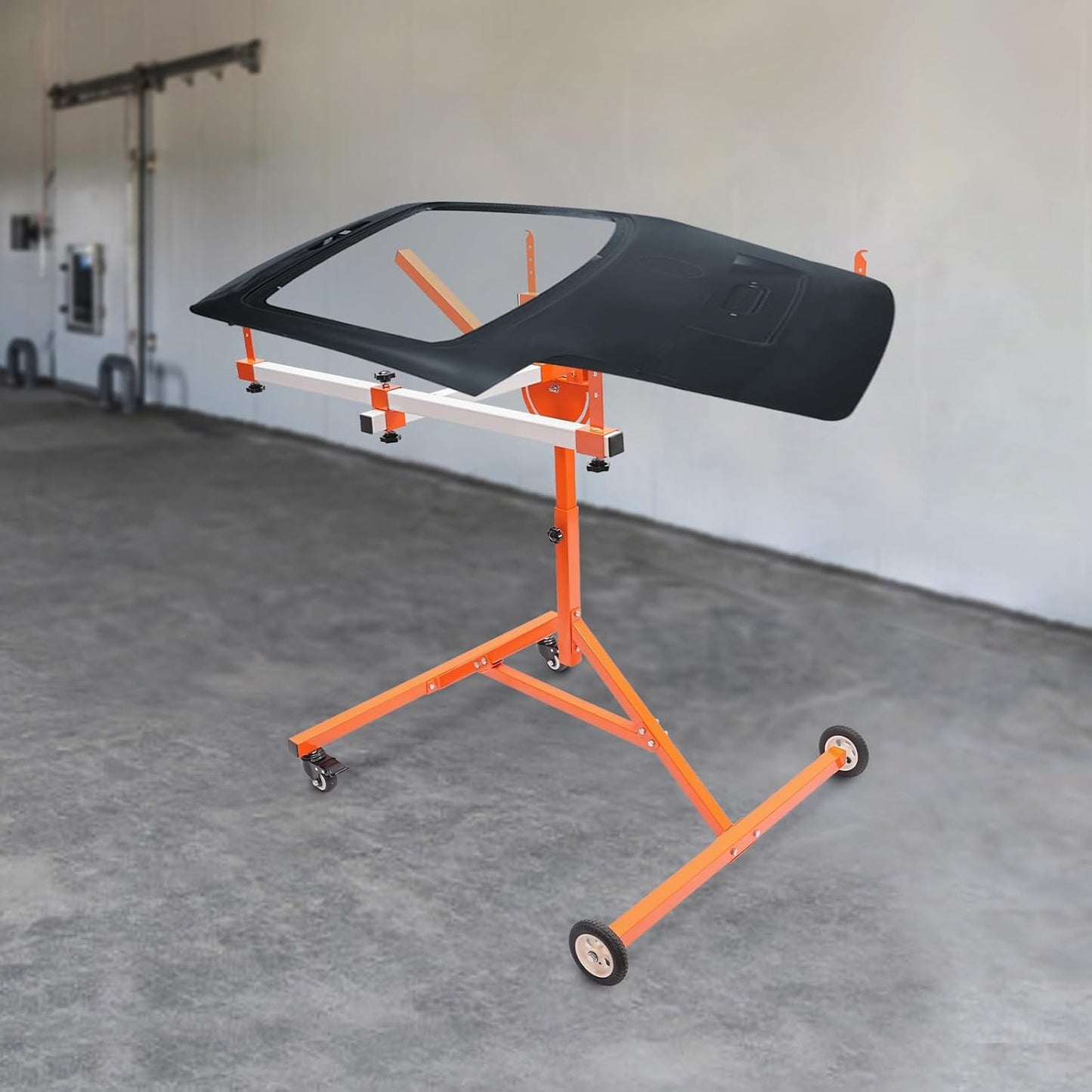 Automotive Rotating Painting Stand Multifunction Freestanding Paint Holder with Wheels for Painting Or Repairing Light Sheet Metal, Automotive Sheet Metal, Hoods, Wings, Bumpers (35.4*37.8*45.2in)