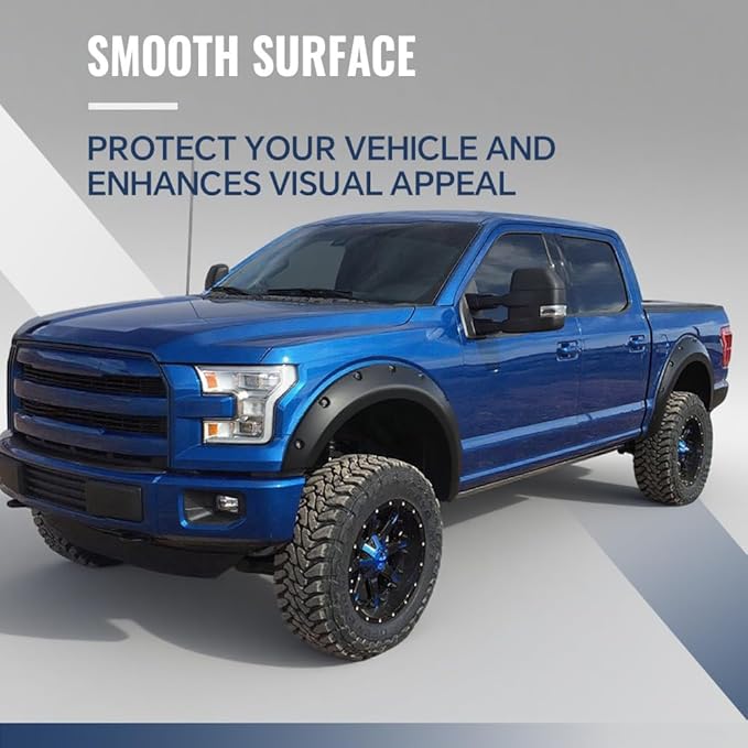 6PCS Fender Flares Fit Ford Ranger 2011 2012 2013 2014 2015 2016 Smooth Riveted Style Wheel Trim Accesorios