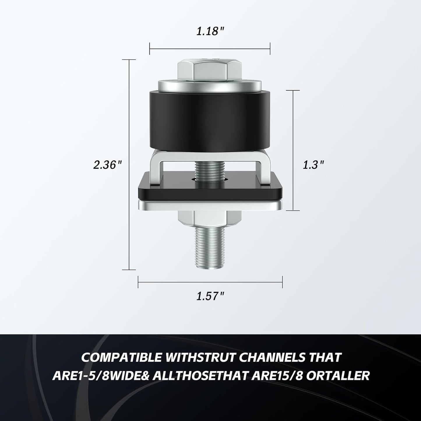 SKTREX Anti-Skid designTrolley Roller Wheels Limit Trolley Assembly Positioning for Unistrut Strut Channel with 1-5/8" Wide and All 1-5/8" or Taller Strut Channel Pack of 8
