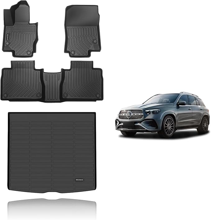 KELCSEECS Floor Mats & Cargo Liner Custom for Benz GLE 350 GLE 450 (No for Coupe) 2025 2024 2023 2022 2021 2020 Car Mats Automotive Cargo GLE All Weather Floor Liners Trunk Mat