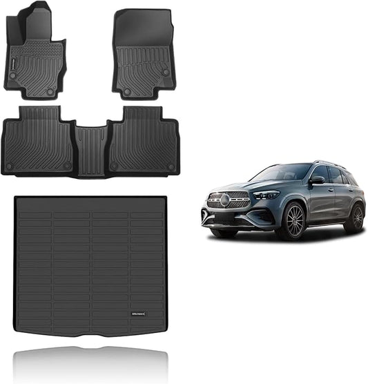 KELCSEECS Floor Mats & Cargo Liner Custom for Benz GLE 350 GLE 450 (No for Coupe) 2025 2024 2023 2022 2021 2020 Car Mats Automotive Cargo GLE All Weather Floor Liners Trunk Mat