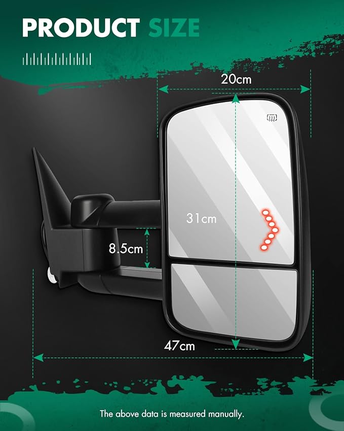 SCITOO Towing Mirrors fit for Chevy for GMC Pickup Truck 2003-2007 for Chevy for GMC for Silverado for Sierra Power Heated Signal Telescopic Pair Mirrors GM1320355 GM1321355