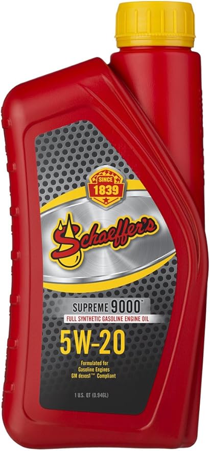 Schaeffer Manufacturing Co. 9004-012S Supreme 9000 Full Synthetic Gasoline Engine Oil 5W-20, 1-Quart Bottle