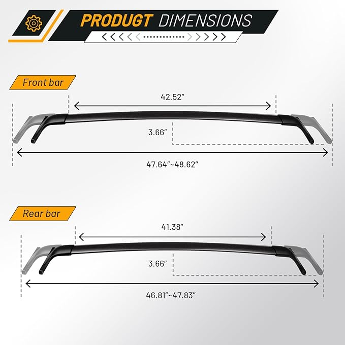 Roof Racks Cross Bars Fit for Ford Expedition/Max 2018-2025 & Lincoln Navigator 2018-2024 with Side Roof Rails 220lbs Heavy Duty Aluminum Cargo Luggage Carrier