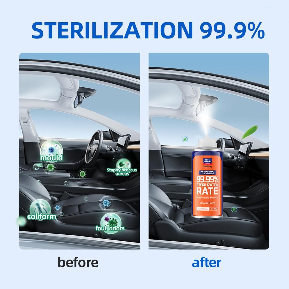 Glodway Whole Car Air Refresher Spray,Odor Eliminator Eliminates Strong Vehicle Odors,Magnolia Scent + Tropical Flavor Scent-6 Ounce Spray Bottle (Plack of 2)