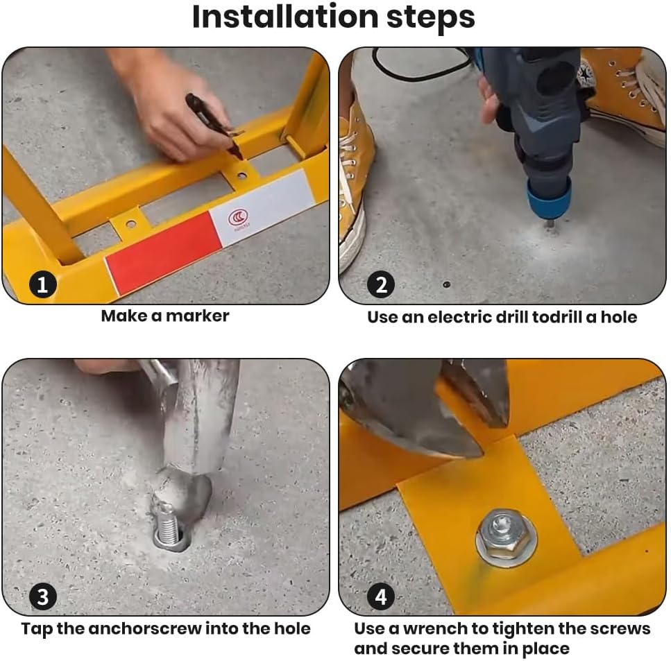 Foldable Parking Barrier,Car Parking Lock Manual Lockable Parking Space Block with Keys,Private Parking Space Lock for Shopping Malls, Hotels,Office,Airports