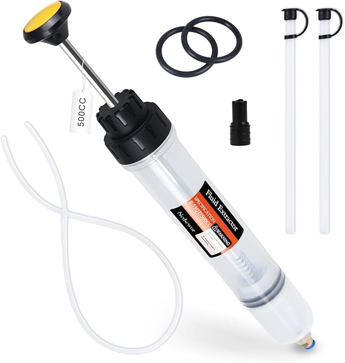 500CC Automotive Fluid Extractor with 39'' Long Hose & ExtensionTubes, Portable Oil Extractor Pump for Oil Change, Large Fluid Pump with Clear Scale & Transparent Body for DIY Maintenance
