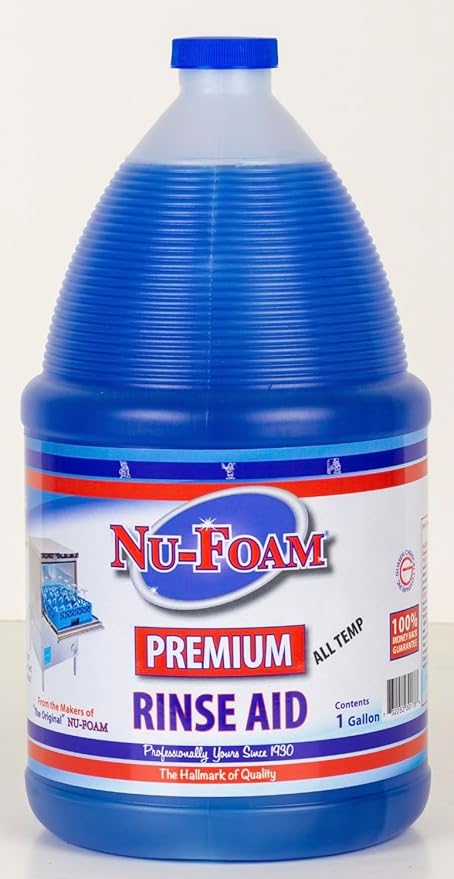 Nu-Foam Premium Commercial Dishwasher Detergent and Rinse Aid Set, 1 Gallon Each