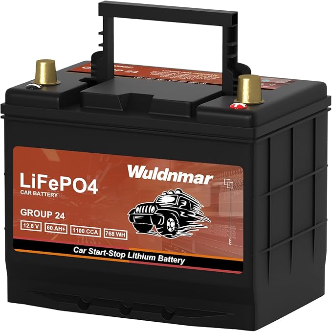 G24 Lithium 12V 50AH Car Battery – 1100 CCA, Lightweight, Durable, Ideal for Start Stop Systems