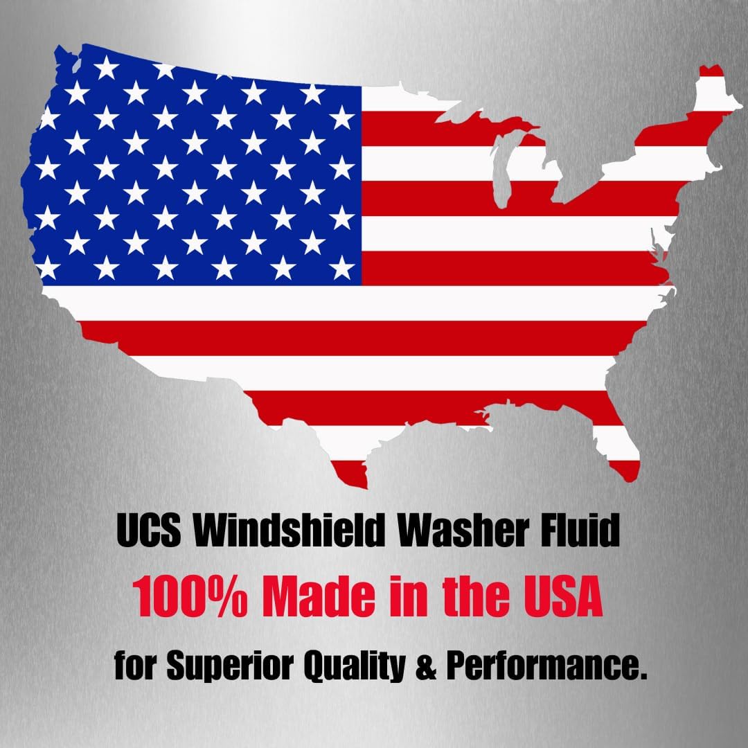 UCS Advanced All-Season Windshield Washer Fluid | Winter Protection to -27°F | 2-in-1 Bug Wash & Water Beading Technology | Streak-Free Visibility | Safe for Rain-Sensing Windshields | 1 Gallon