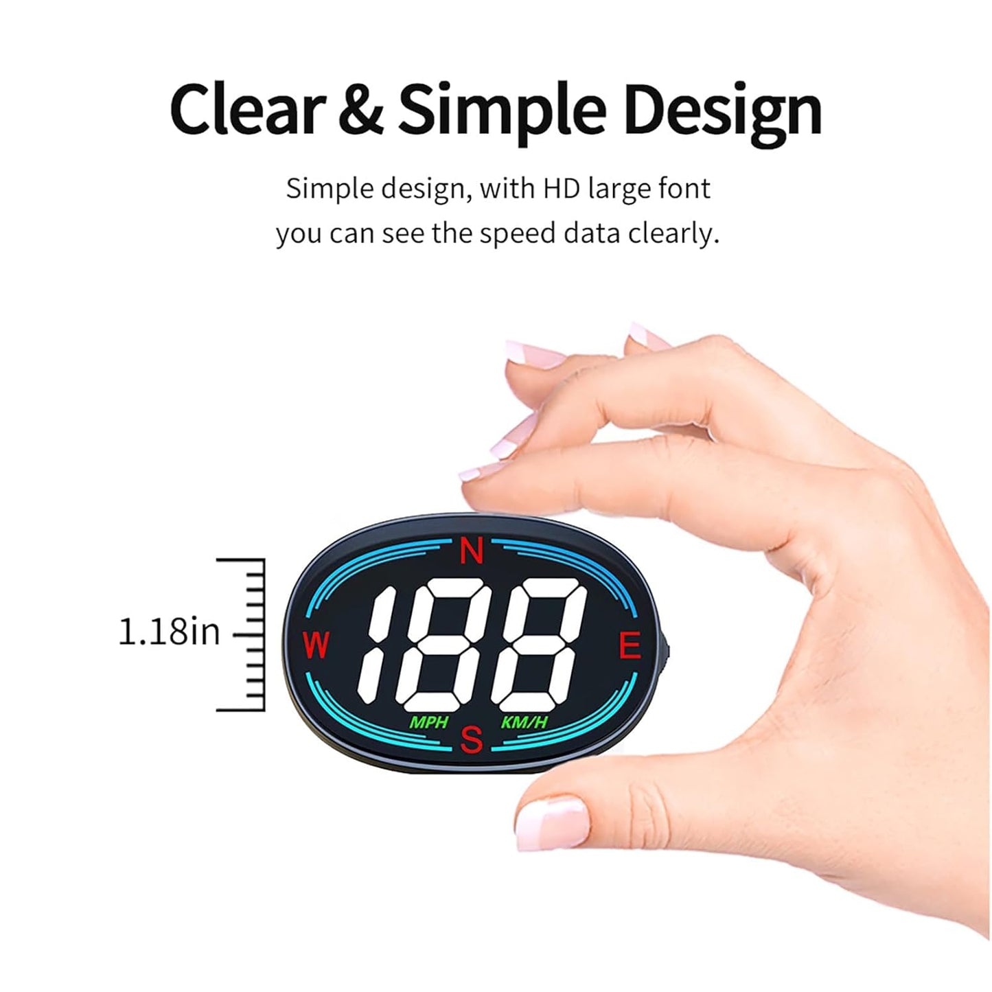 H2 GPS Speedometer Digital Speedometer GPS HUD Universal All Cars Head Up Display Vehicle Speed Compass MPH KMH Speed Gauge Plug and Play