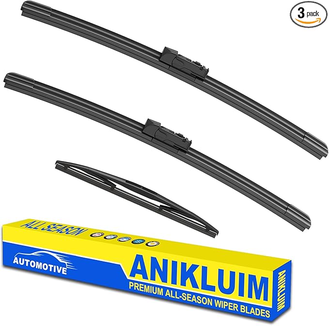 ANIKLUIM® 26"+16" Wiper Blades with 12" Rear Wiper Blade Set Replacement for 2018-2023 Impreza Crosstrek Windshield Wipers Original Factory Quality (Pack of 3)