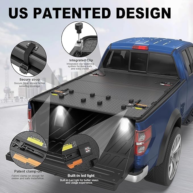 Hard Folding Truck Bed Tonneau Cover Compatiable with 2004 2005 2006 2007 2008 Ford F150 Styleside (Not for Flareside) 5.5 FT