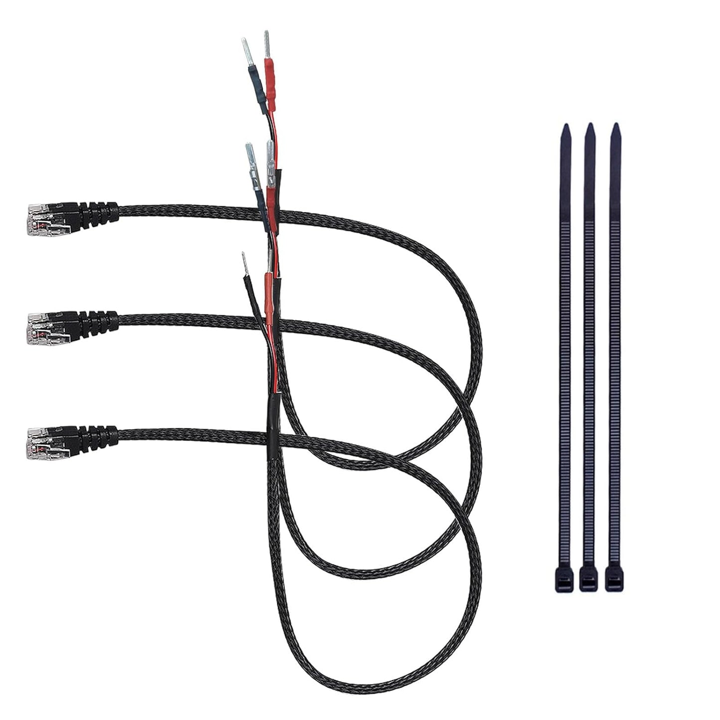 16.5" Radar Detector Hardwire Power Cord Mirror Wire Plug Tap Set (3-Piece Set) - Compatible with Uniden Valentine One Escort & Beltronics Radar Detectors,Inline Fuse Mount (RJ11)