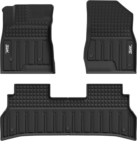 3W Floor Mats for Chevrolet Trax & Buick Envista 2024 2025 2026, TPE All Weather Custom for Trax 1st and 2nd Row, Car Liners Accessories, Black