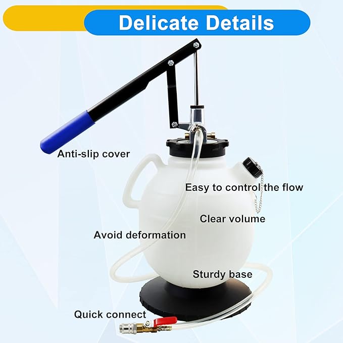 JoyFans 7.5 Liter Manual Transmission Fluid Pump, ATF Refill Fill System Dispenser Kit, Portable Automatic Oil Transfer Change Filling Tool with 15PCS ATF Adapters on Most Vehicles Cars
