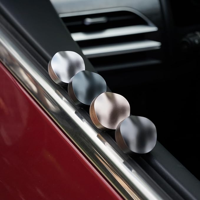 THEDOTS Series Metal Wave Car Air Freshener Vent Clip, Cashmere Wood Chestnut, Water Ripple Design, Long-lasting Fragrance, Gift for Drivers