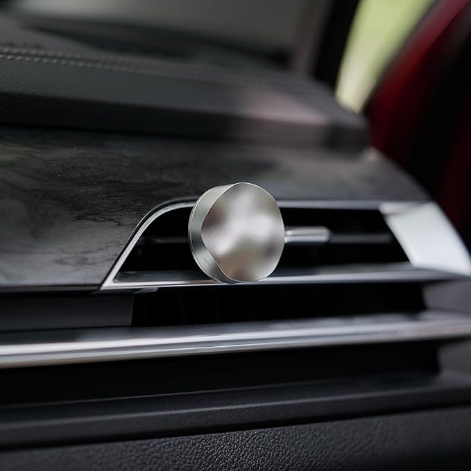 THEDOTS Series Metal Wave Car Air Freshener Vent Clip, Frosted Ebony, Water Ripple Design, Long-lasting Fragrance, Gift for Drivers