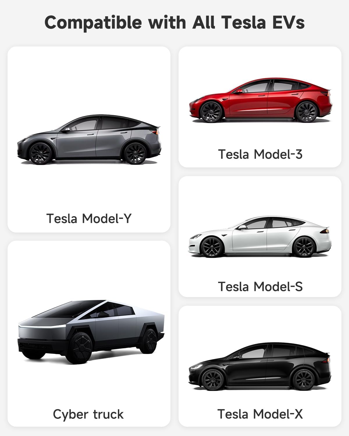 EV Charger Extension Cable for Tesla Charger (40Amp 21ft 240V 9.6kW), EV Extension Cord for Level 1 Level 2 Tesla Home Mobile Charger/Wall Connector, NACS Extension Cord for Tesla Y/X/3/S/Cyber-truck