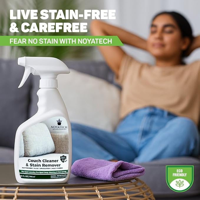 Couch Cleaner and Stain Remover Spray – Professional Strength, Multi-Surface Fabric and Upholstery Cleaner – Pet-Safe, Non-Toxic, Quick-Drying for Couches, Sofas & Car Interiors