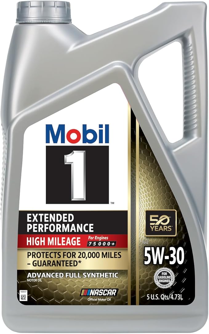 Mobil 1 Extended Performance High Mileage Full Synthetic Motor Oil 5W-30, 5 Quart